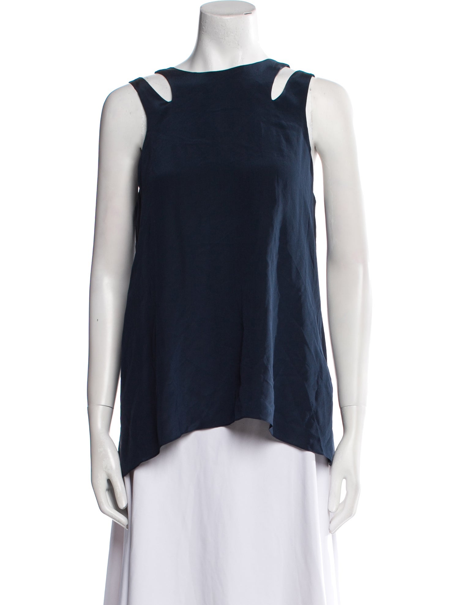 Jonathan Simkhai Silk Bateau Neckline Top