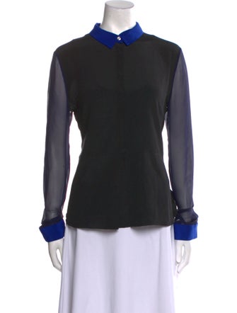 Jonathan Simkhai Silk Long Sleeve Button-Up Top