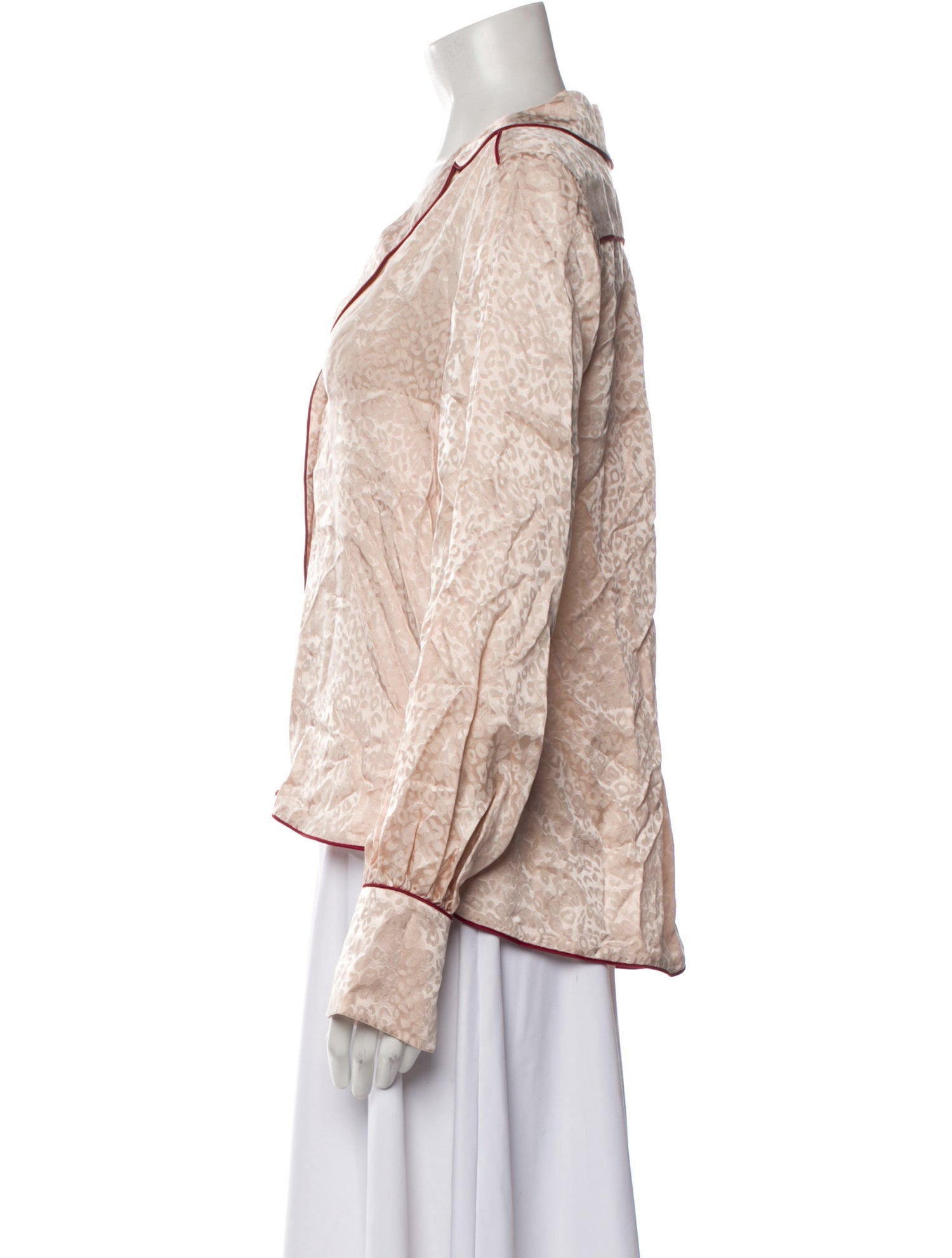 Jonathan Simkhai Animal Print Long Sleeve Button-Up Top w/ Tags