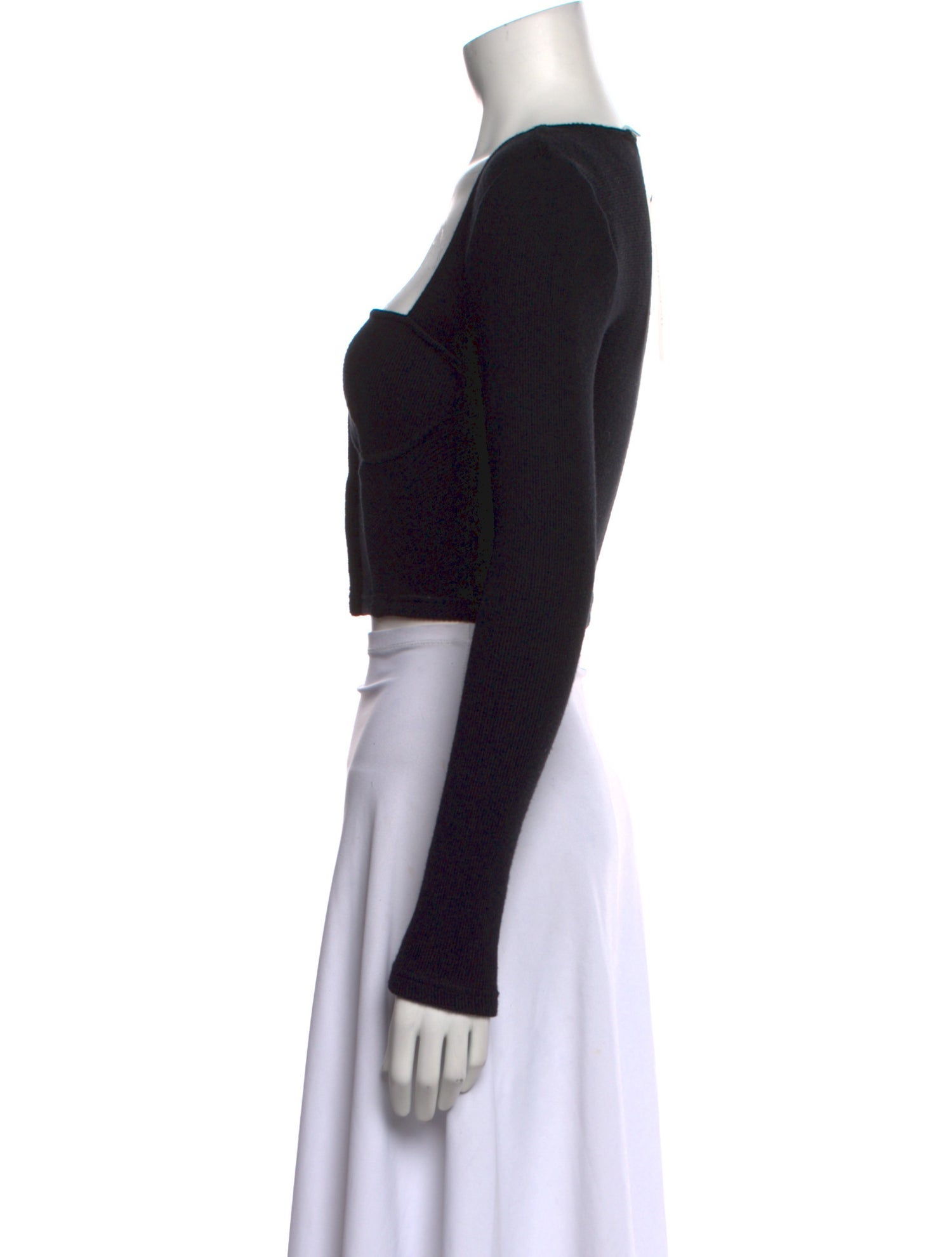 Jonathan Simkhai Square Neckline Long Sleeve Crop Top