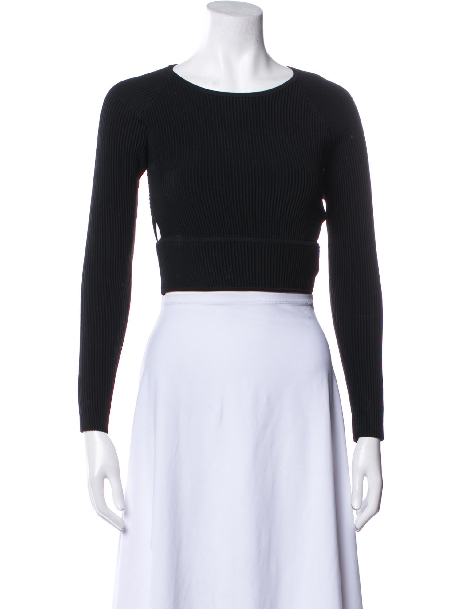 Jonathan Simkhai Bateau Neckline Long Sleeve Crop Top