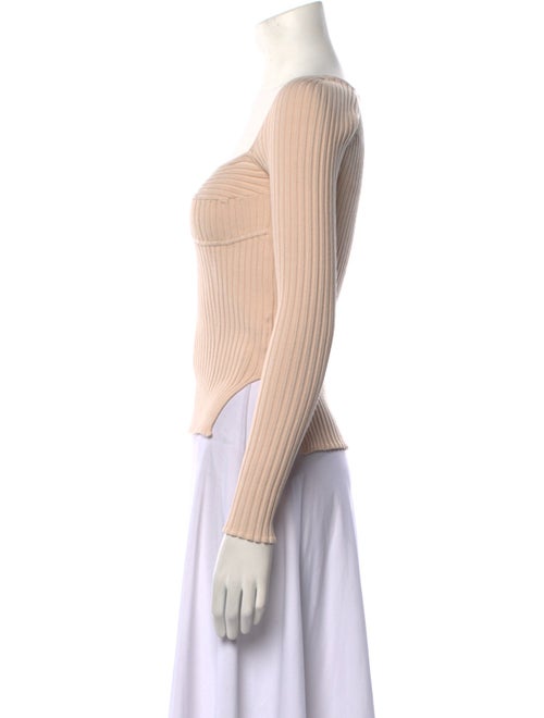 Jonathan Simkhai Square Neckline Long Sleeve Crop Top