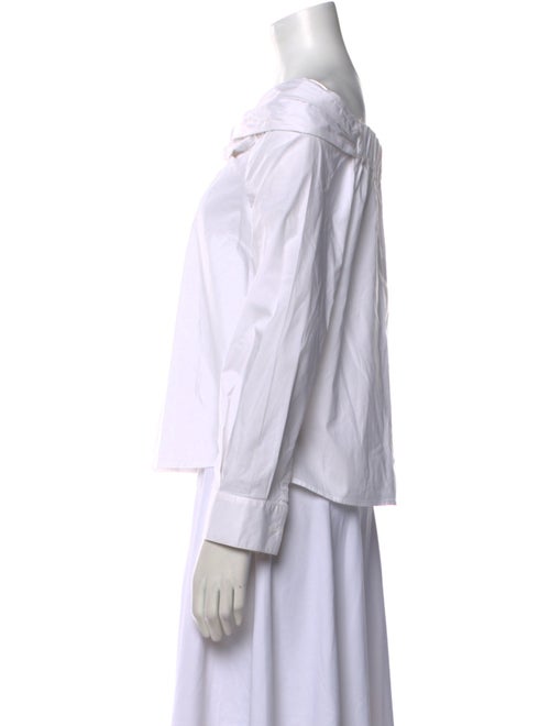 Jonathan Simkhai Off-The-Shoulder Long Sleeve Button-Up Top