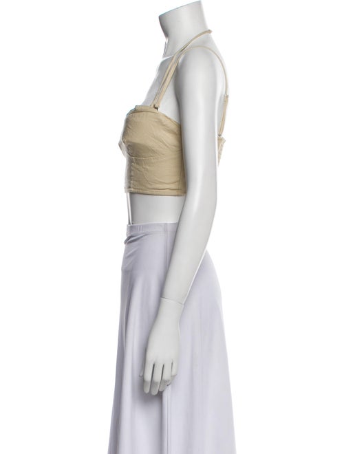 Jonathan Simkhai Linen Square Neckline Crop Top