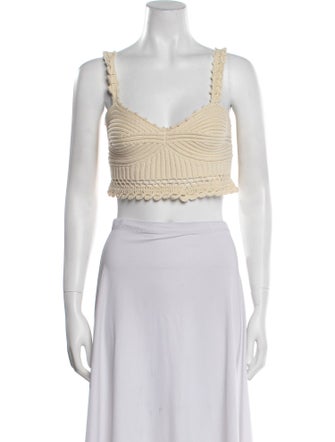 Jonathan Simkhai V-Neck Sleeveless Crop Top