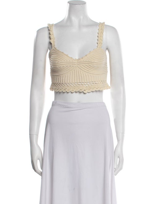 Jonathan Simkhai V-Neck Sleeveless Crop Top