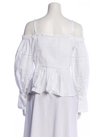 Jonathan Simkhai Off-The-Shoulder Long Sleeve Blouse