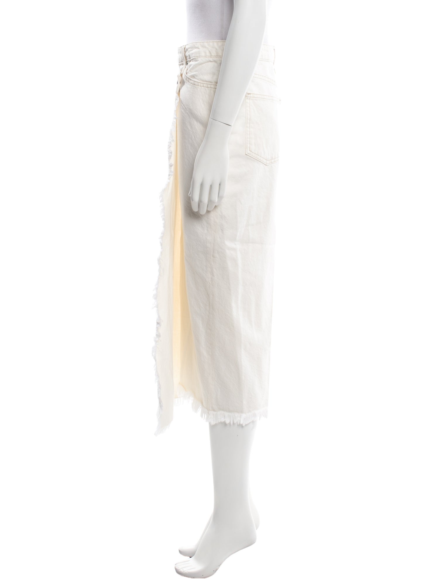 Jonathan Simkhai Raw-Edge Trim Midi Length Skirt w/ Tags