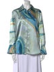 Jonathan Simkhai Printed Long Sleeve Button-Up Top