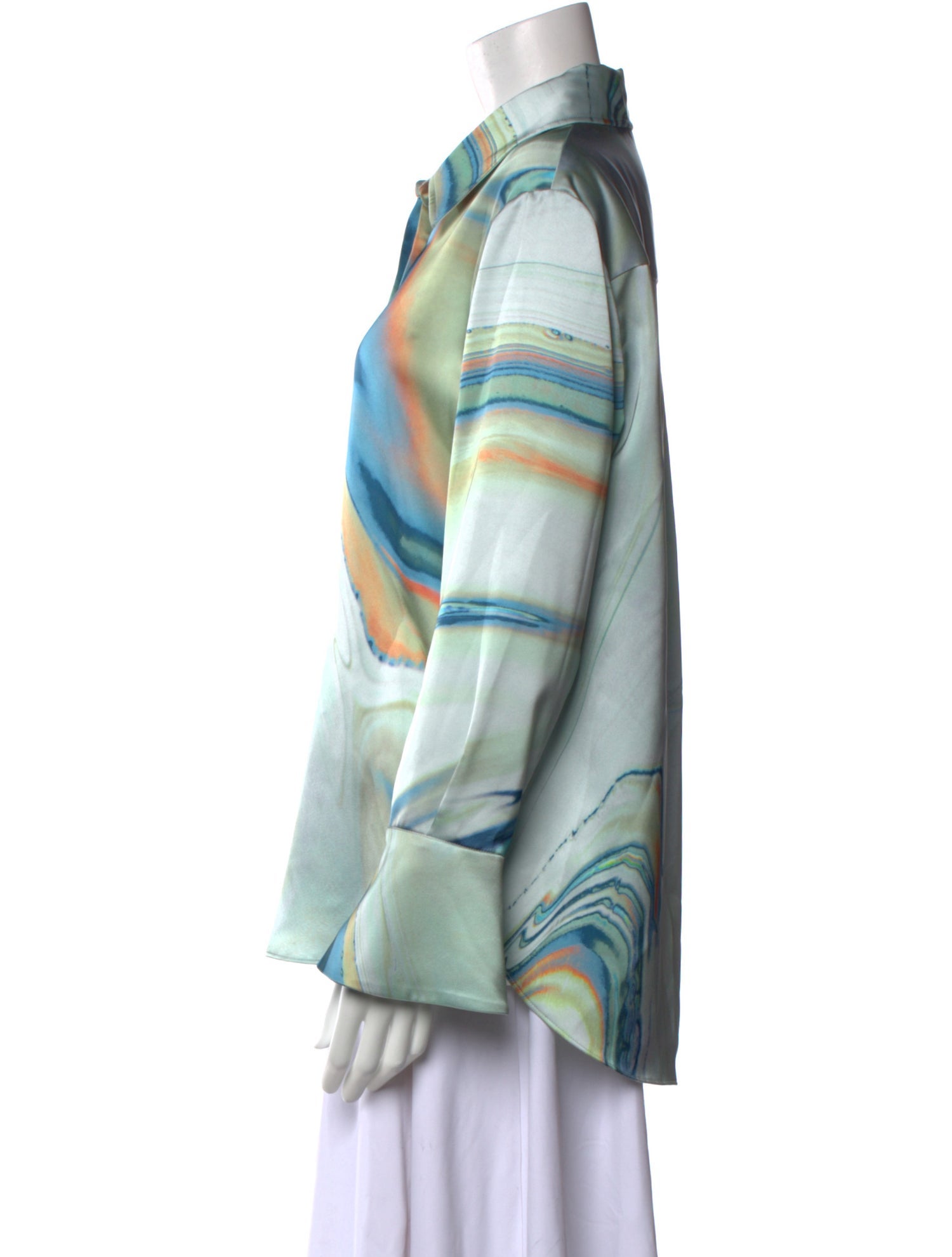 Jonathan Simkhai Printed Long Sleeve Button-Up Top