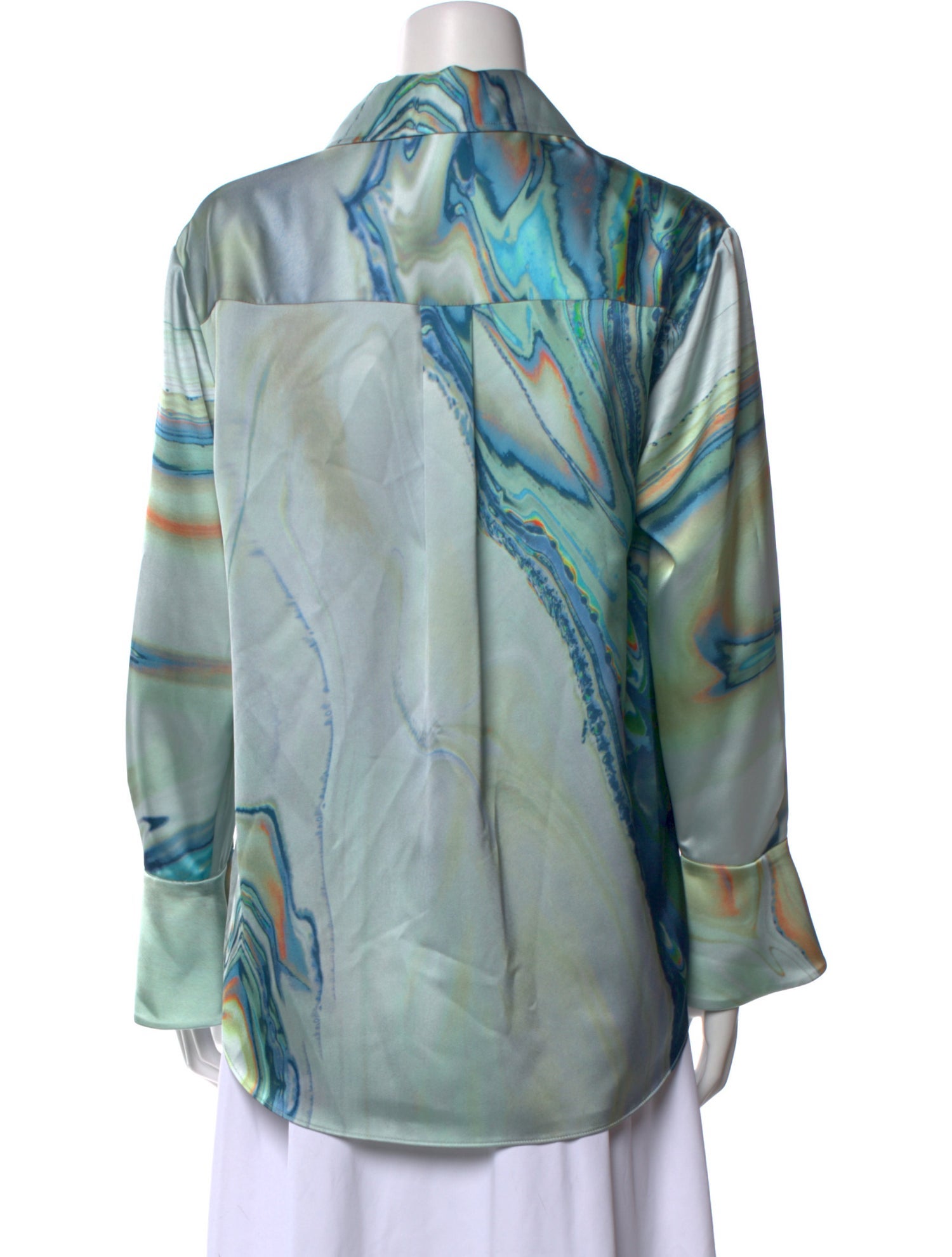 Jonathan Simkhai Printed Long Sleeve Button-Up Top