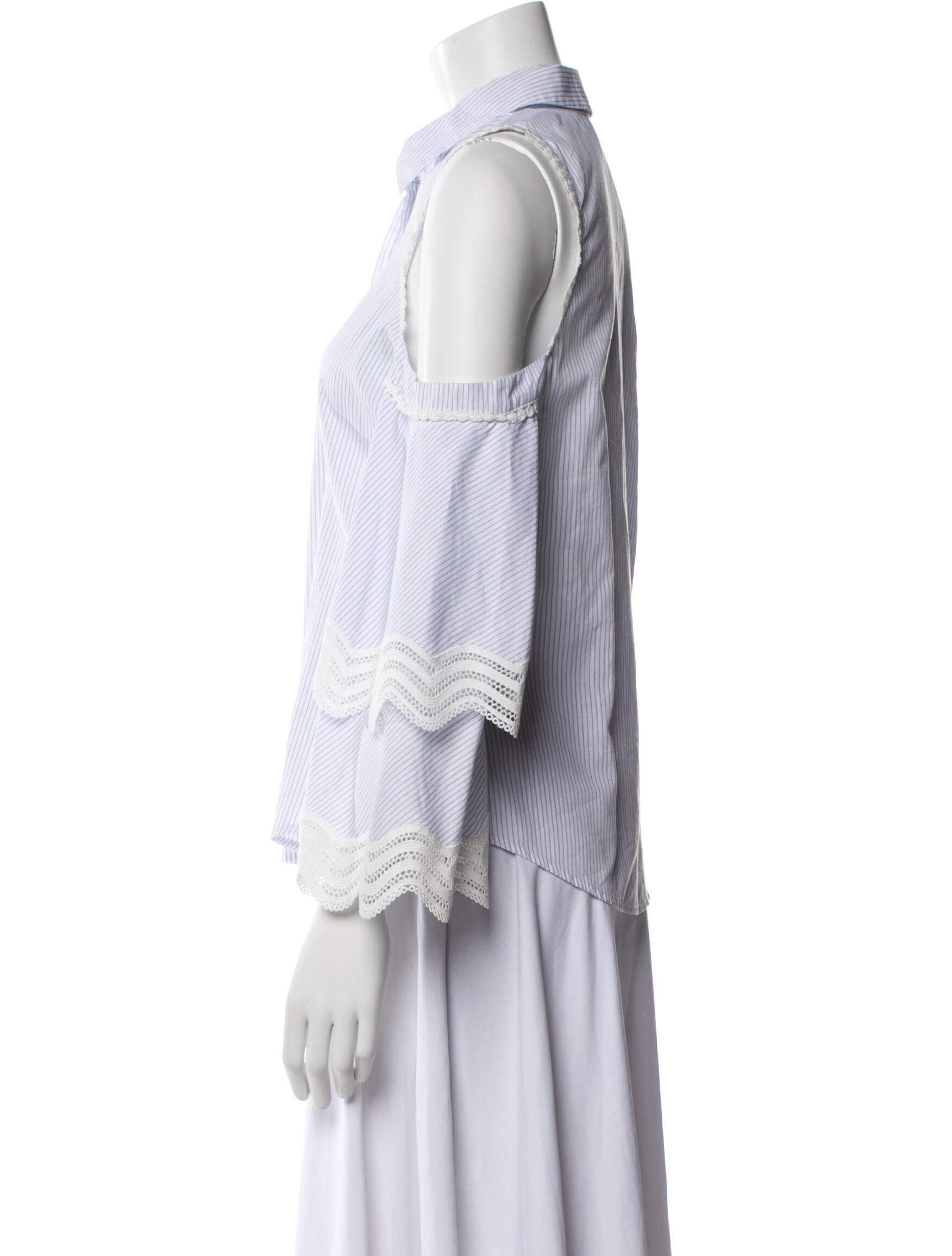 Jonathan Simkhai Striped Three-Quarter Sleeve Button-Up Top