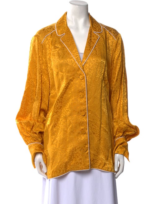 Jonathan Simkhai Silk Long Sleeve Button-Up Top