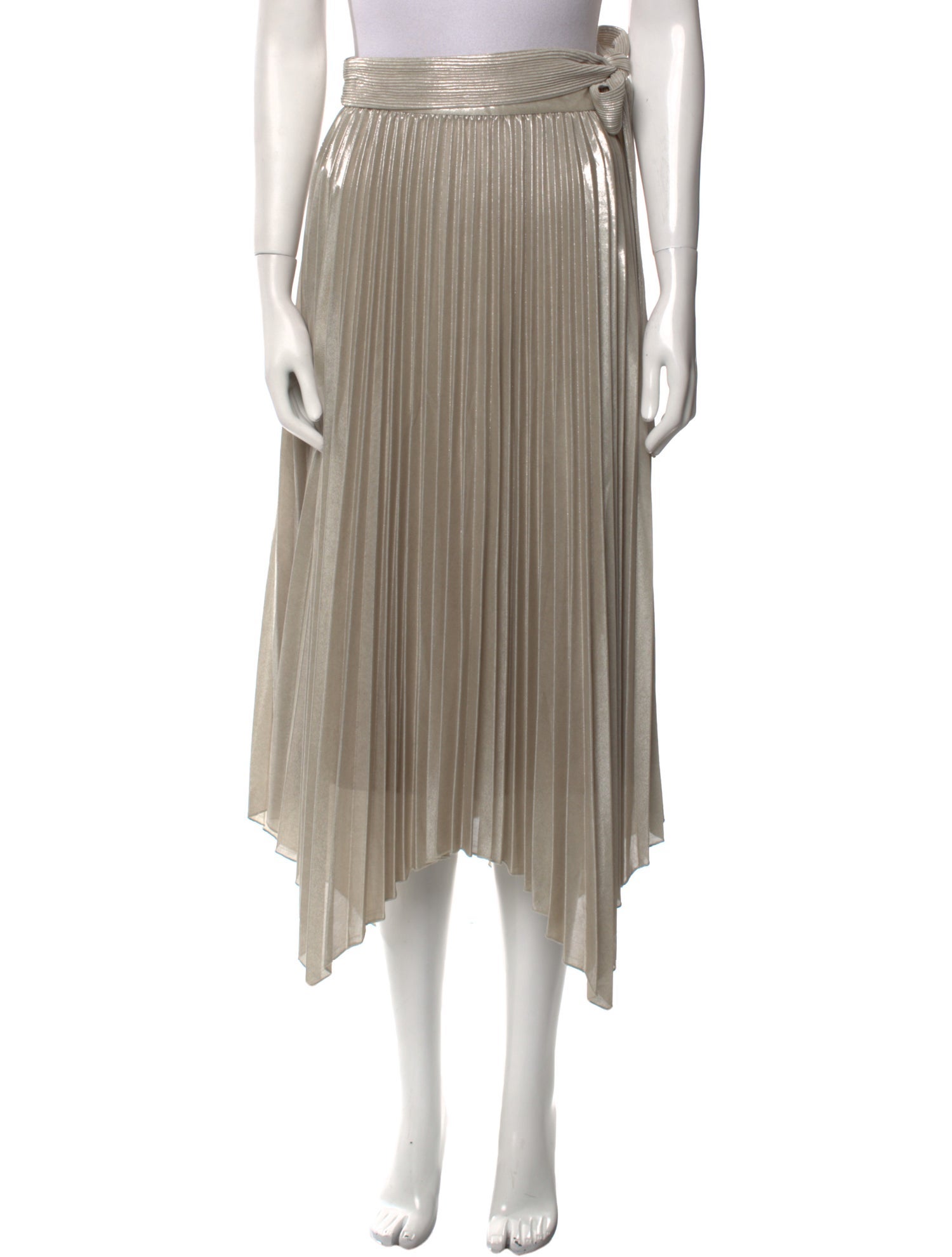 Jonathan Simkhai Pleated Accents Midi Length Skirt