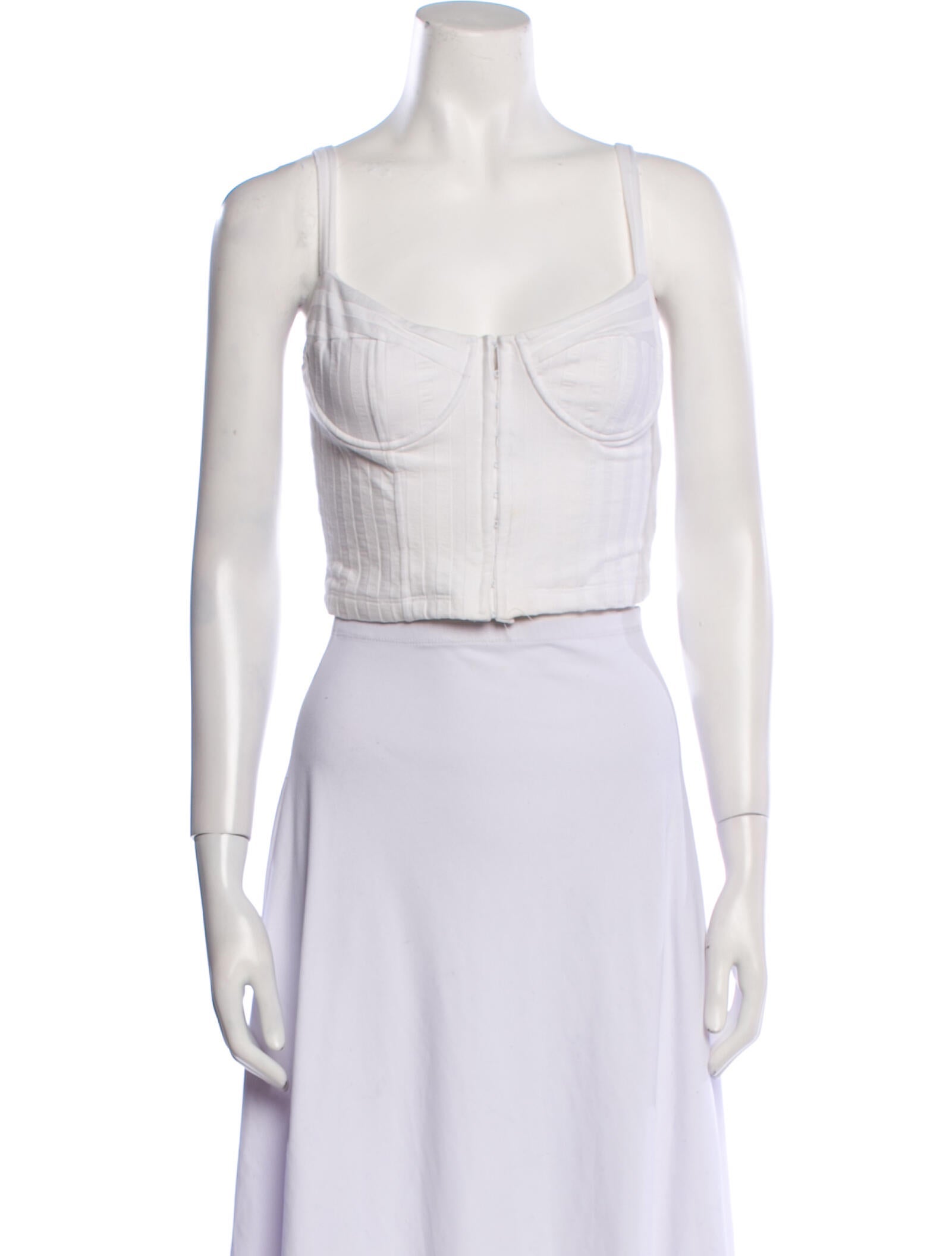 Jonathan Simkhai Square Neckline Sleeveless Crop Top