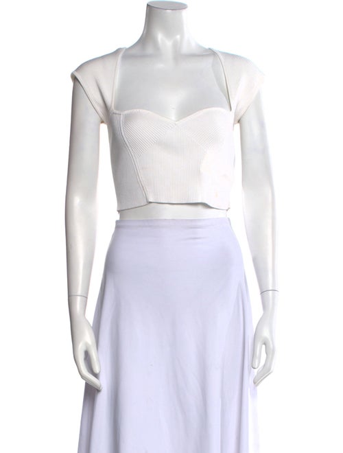 Jonathan Simkhai Square Neckline Short Sleeve Crop Top