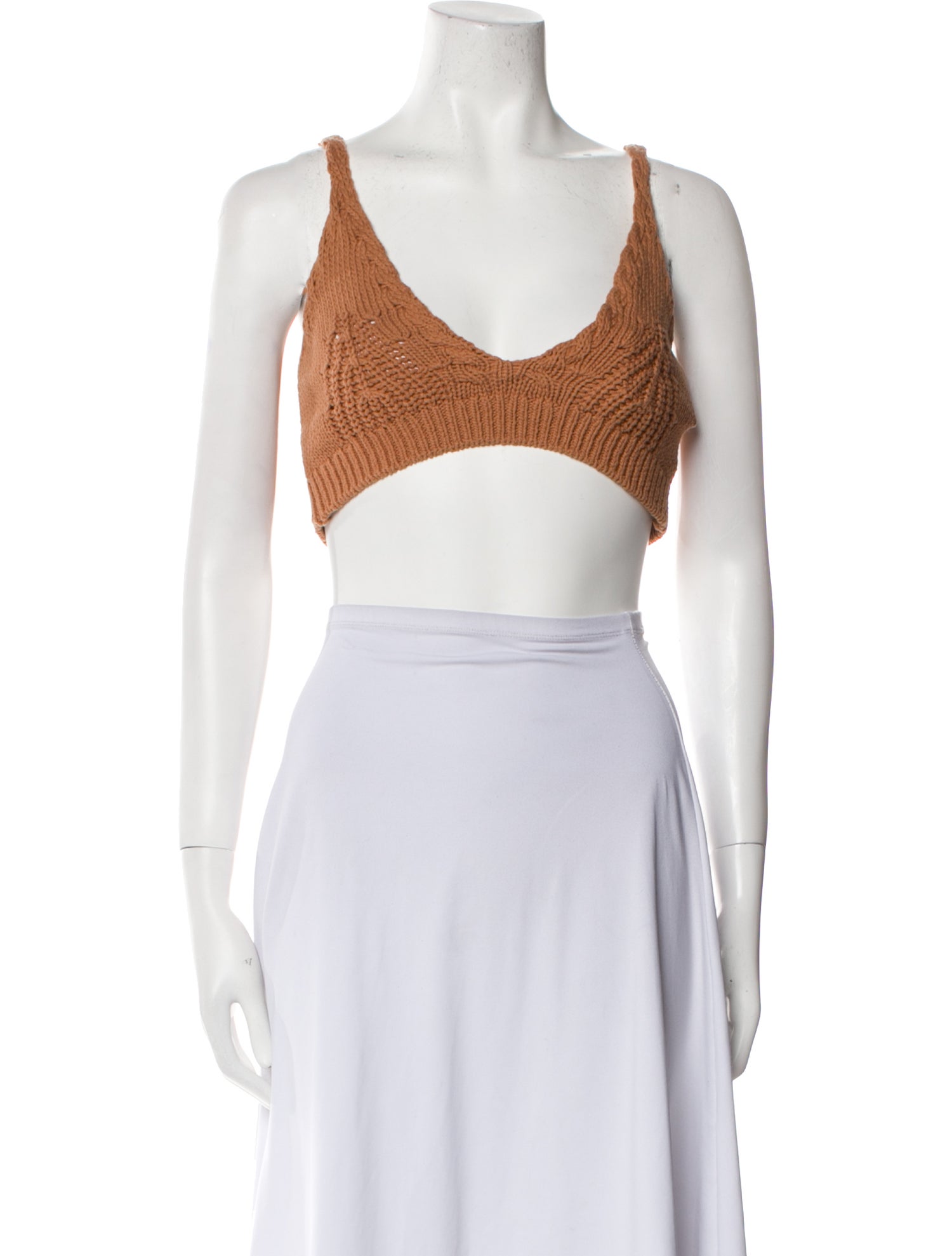 Jonathan Simkhai V-Neck Sleeveless Crop Top