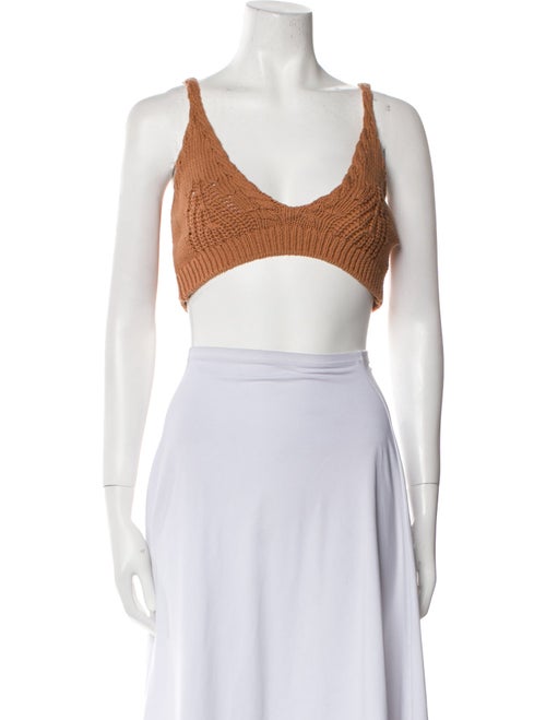 Jonathan Simkhai V-Neck Sleeveless Crop Top