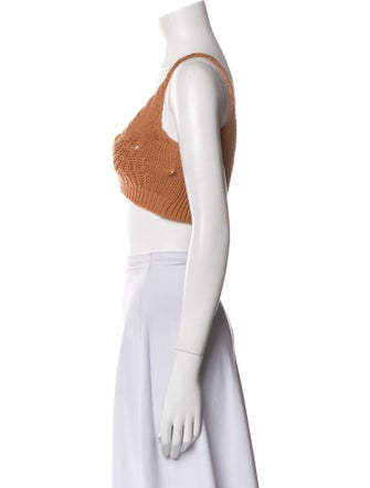 Jonathan Simkhai V-Neck Sleeveless Crop Top