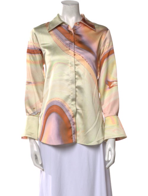 Jonathan Simkhai Printed Long Sleeve Button-Up Top