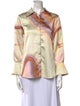 Jonathan Simkhai Printed Long Sleeve Button-Up Top