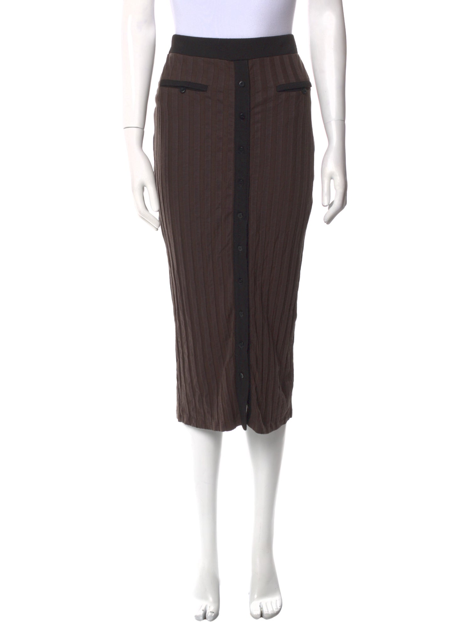 Jonathan Simkhai Pleated Accents Midi Length Skirt