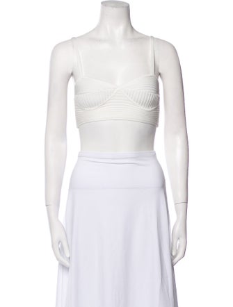 Jonathan Simkhai Square Neckline Sleeveless Crop Top