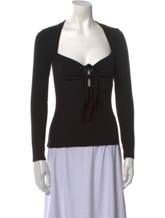 Jonathan Simkhai Square Neckline Long Sleeve Top