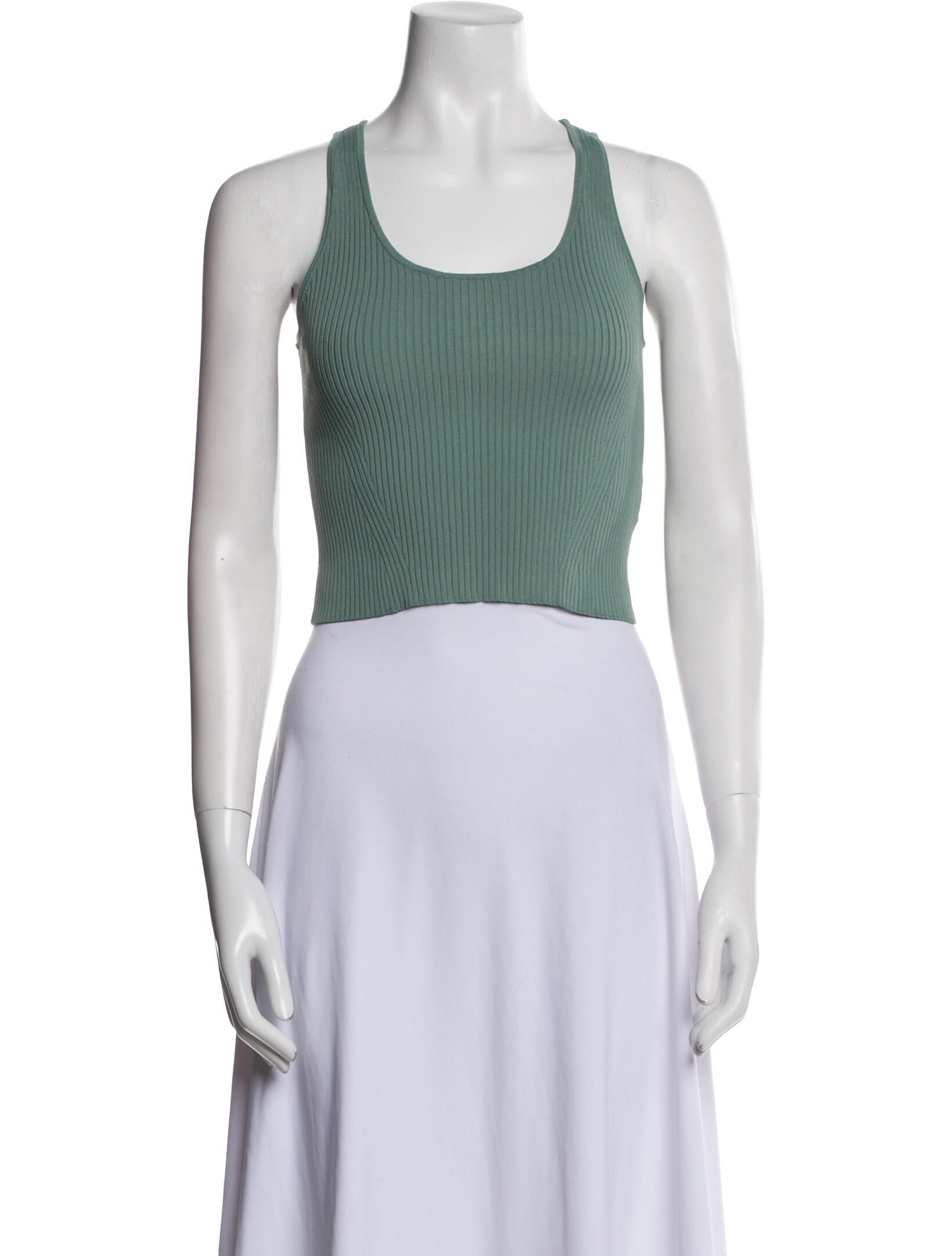 Jonathan Simkhai Scoop Neck Sleeveless Crop Top