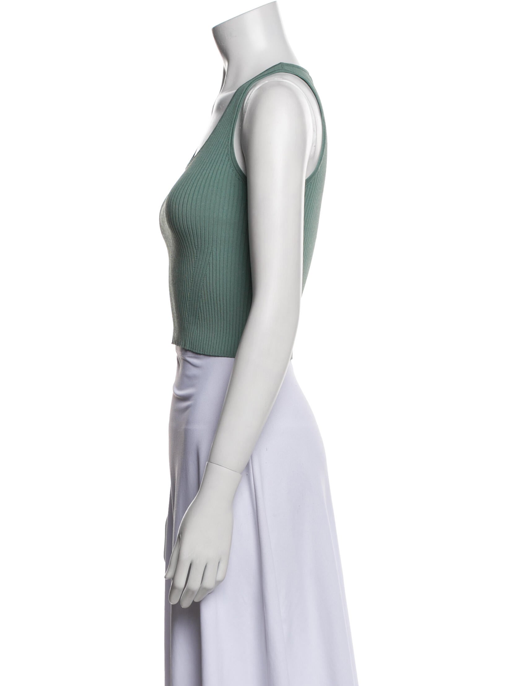 Jonathan Simkhai Scoop Neck Sleeveless Crop Top