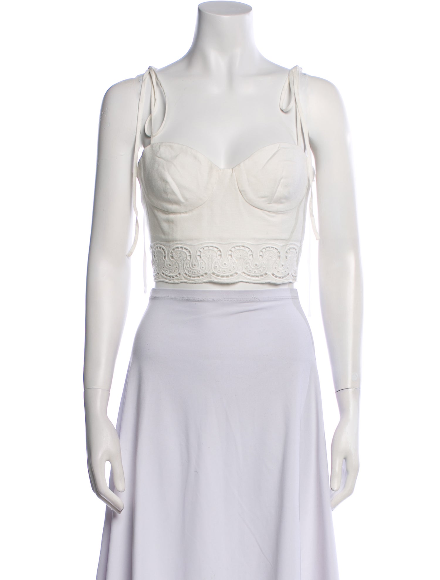 Jonathan Simkhai Square Neckline Sleeveless Crop Top
