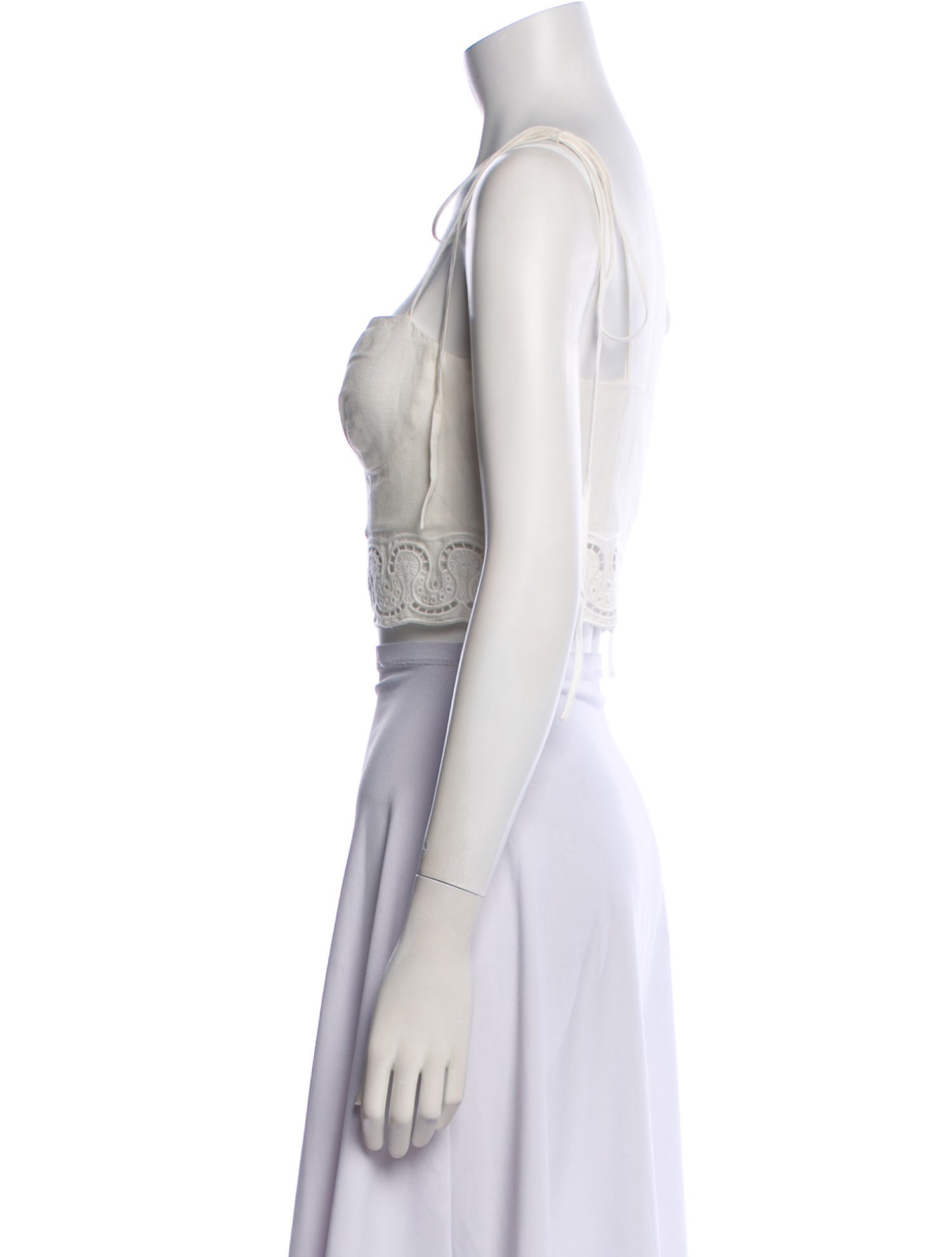 Jonathan Simkhai Square Neckline Sleeveless Crop Top