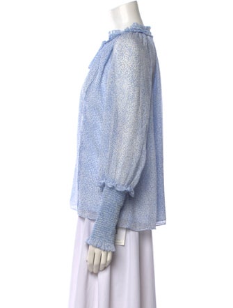 Jonathan Simkhai Silk Polka Dot Print Blouse