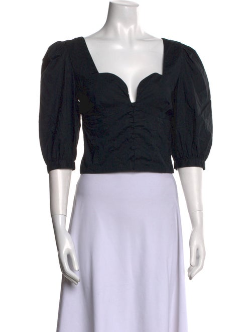 Jonathan Simkhai V-Neck Three-Quarter Sleeve Crop Top