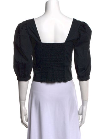 Jonathan Simkhai V-Neck Three-Quarter Sleeve Crop Top