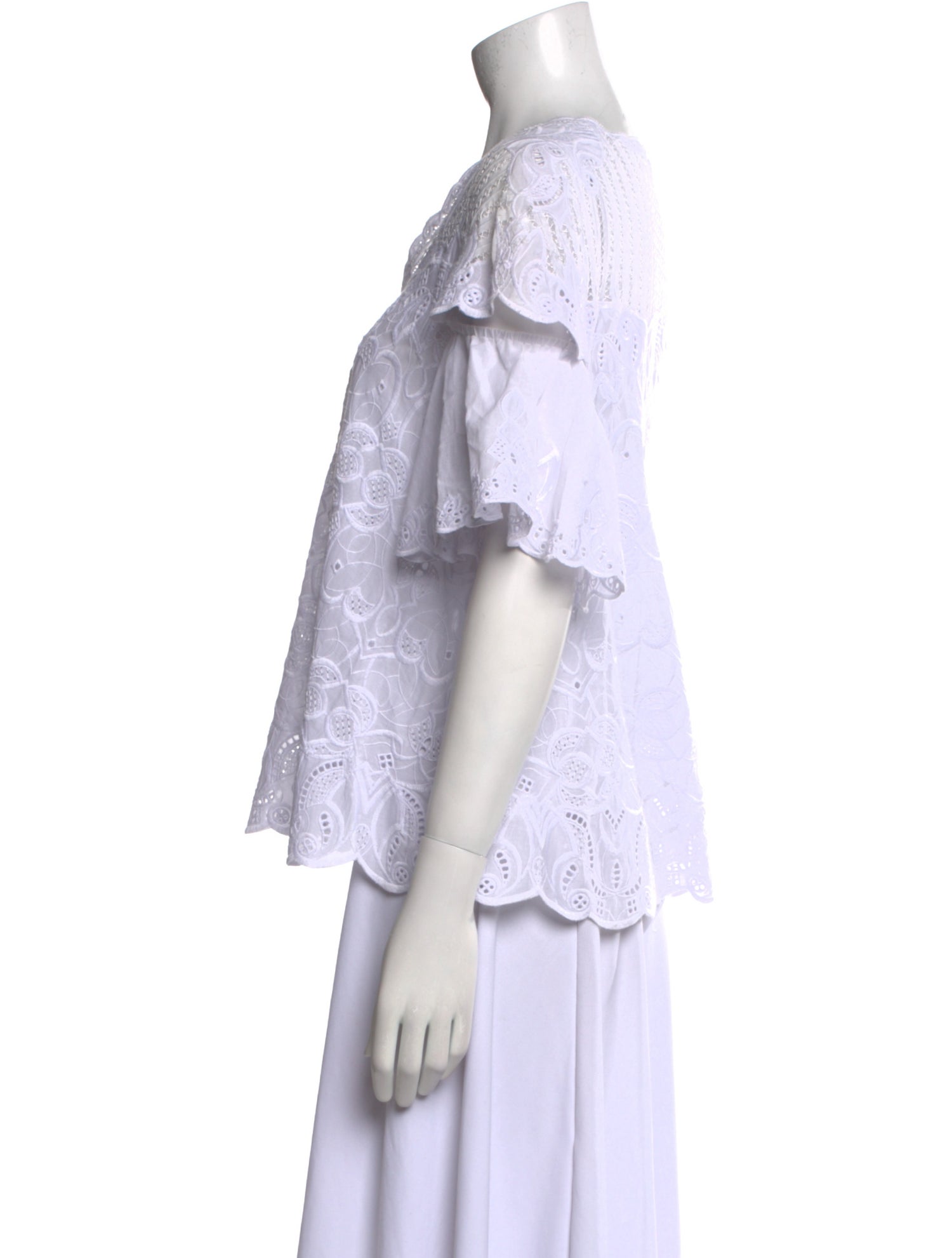 Jonathan Simkhai V-Neck Short Sleeve Blouse