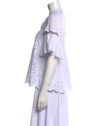 Jonathan Simkhai V-Neck Short Sleeve Blouse