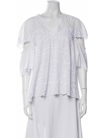 Jonathan Simkhai Eyelet V-Neck Blouse