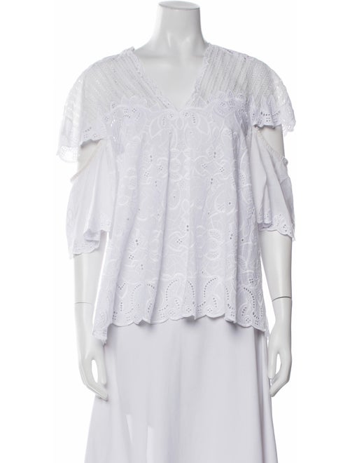 Jonathan Simkhai Eyelet V-Neck Blouse