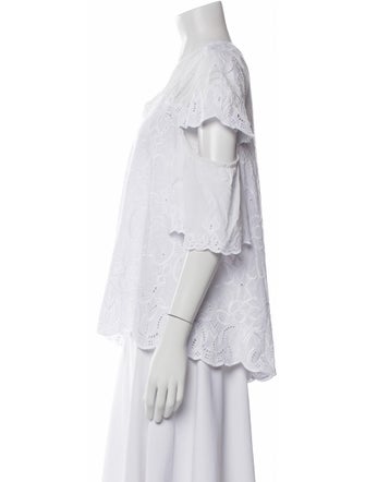 Jonathan Simkhai Eyelet V-Neck Blouse