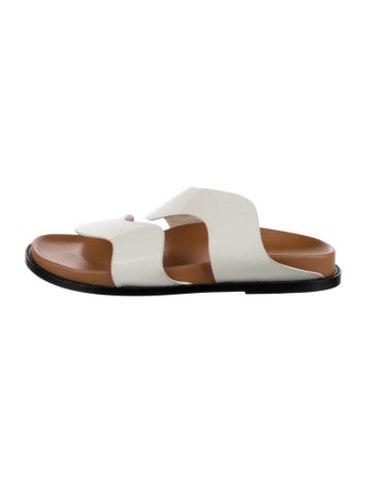 Jonathan Simkhai Patent Leather Scalloped Accent Slides