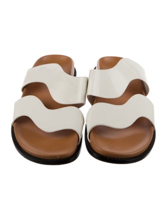 Jonathan Simkhai Patent Leather Scalloped Accent Slides