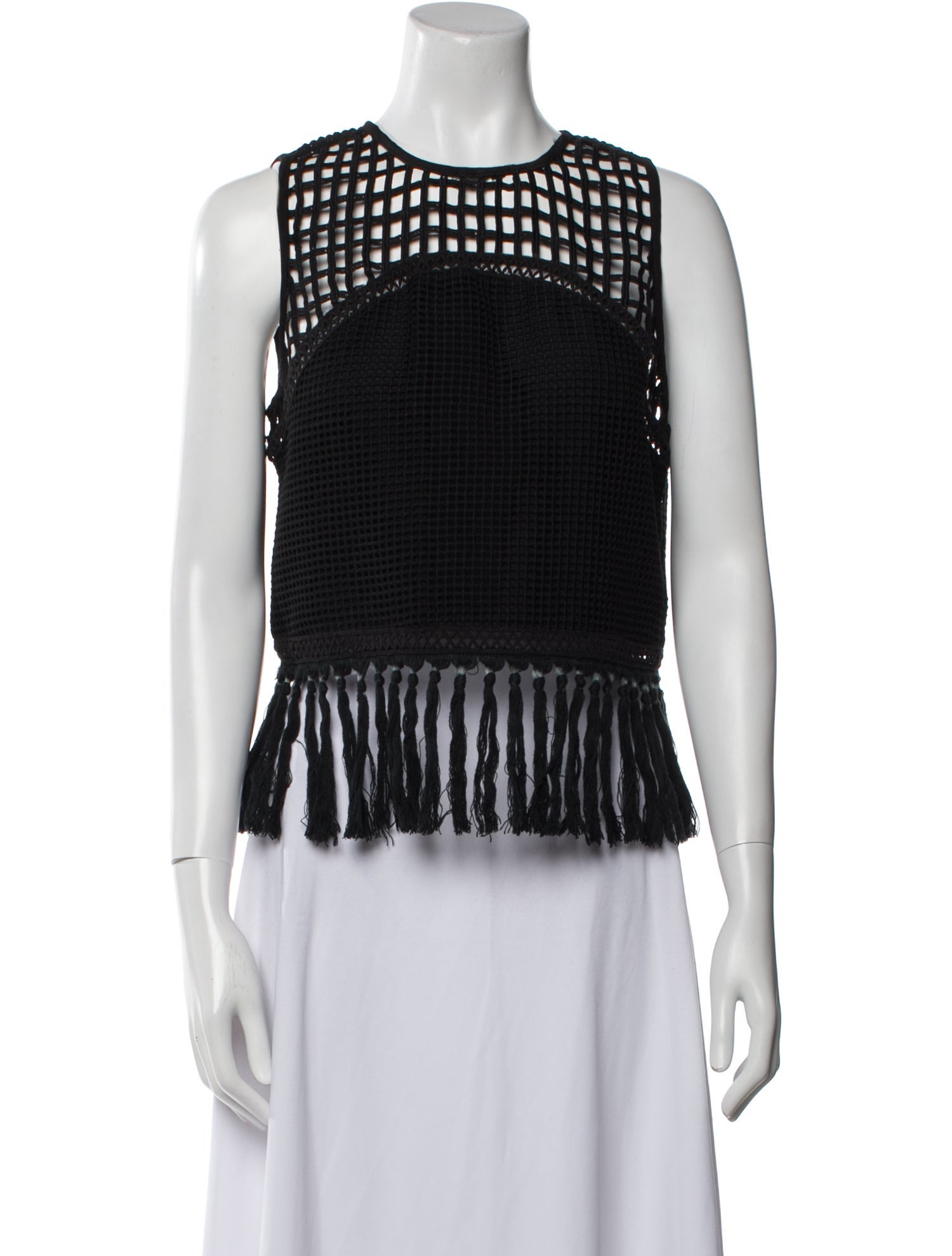 Jonathan Simkhai Crew Neck Sleeveless Crop Top