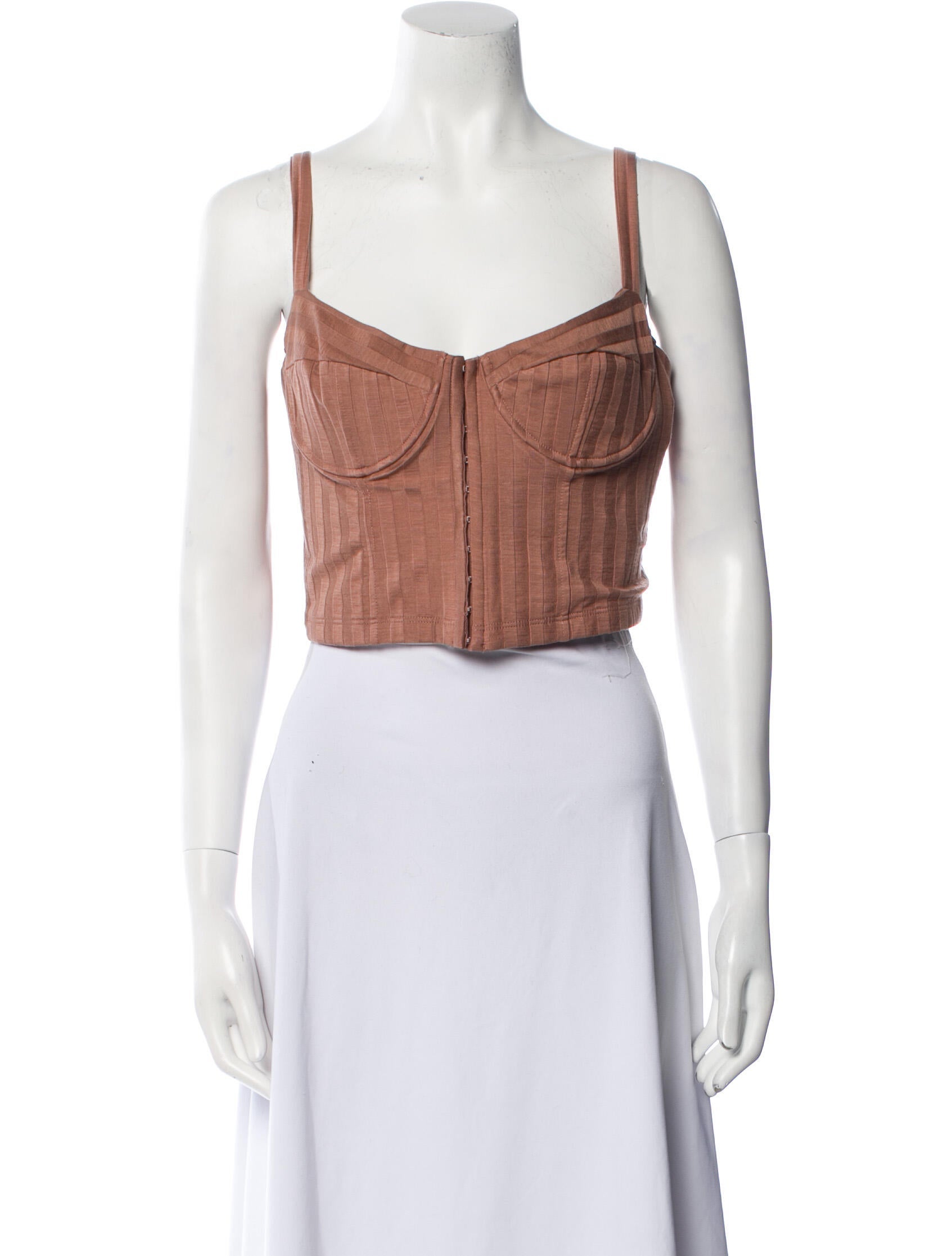 Jonathan Simkhai Square Neckline Sleeveless Crop Top