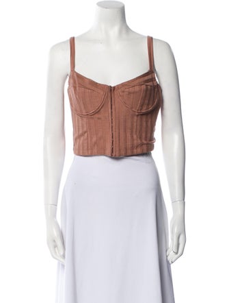 Jonathan Simkhai Square Neckline Sleeveless Crop Top