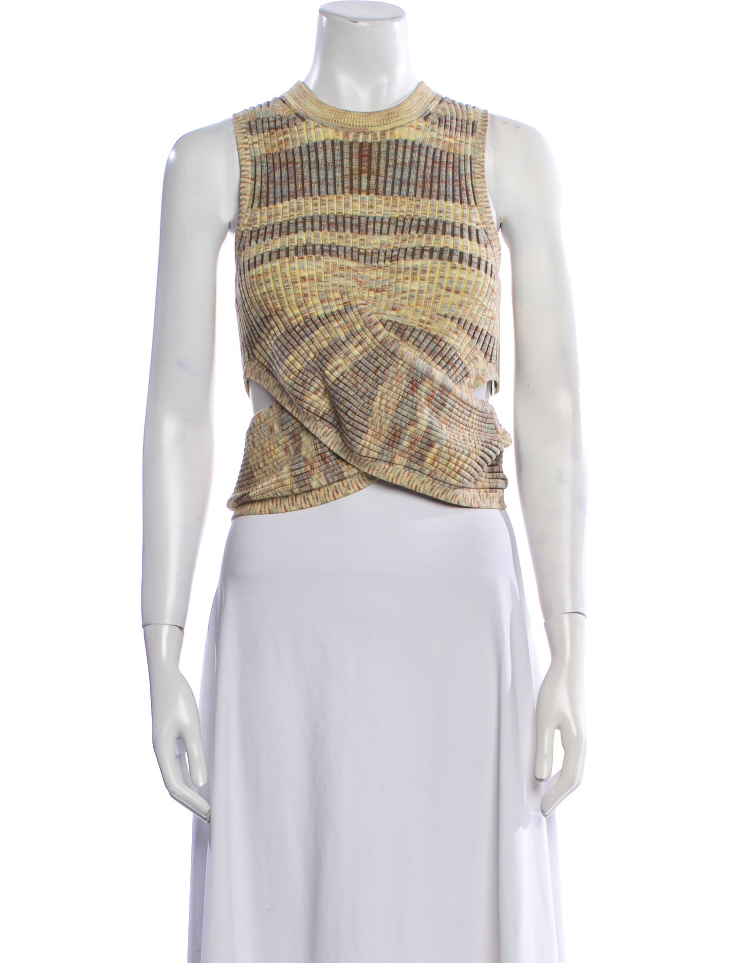 Jonathan Simkhai Printed Crew Neck Crop Top