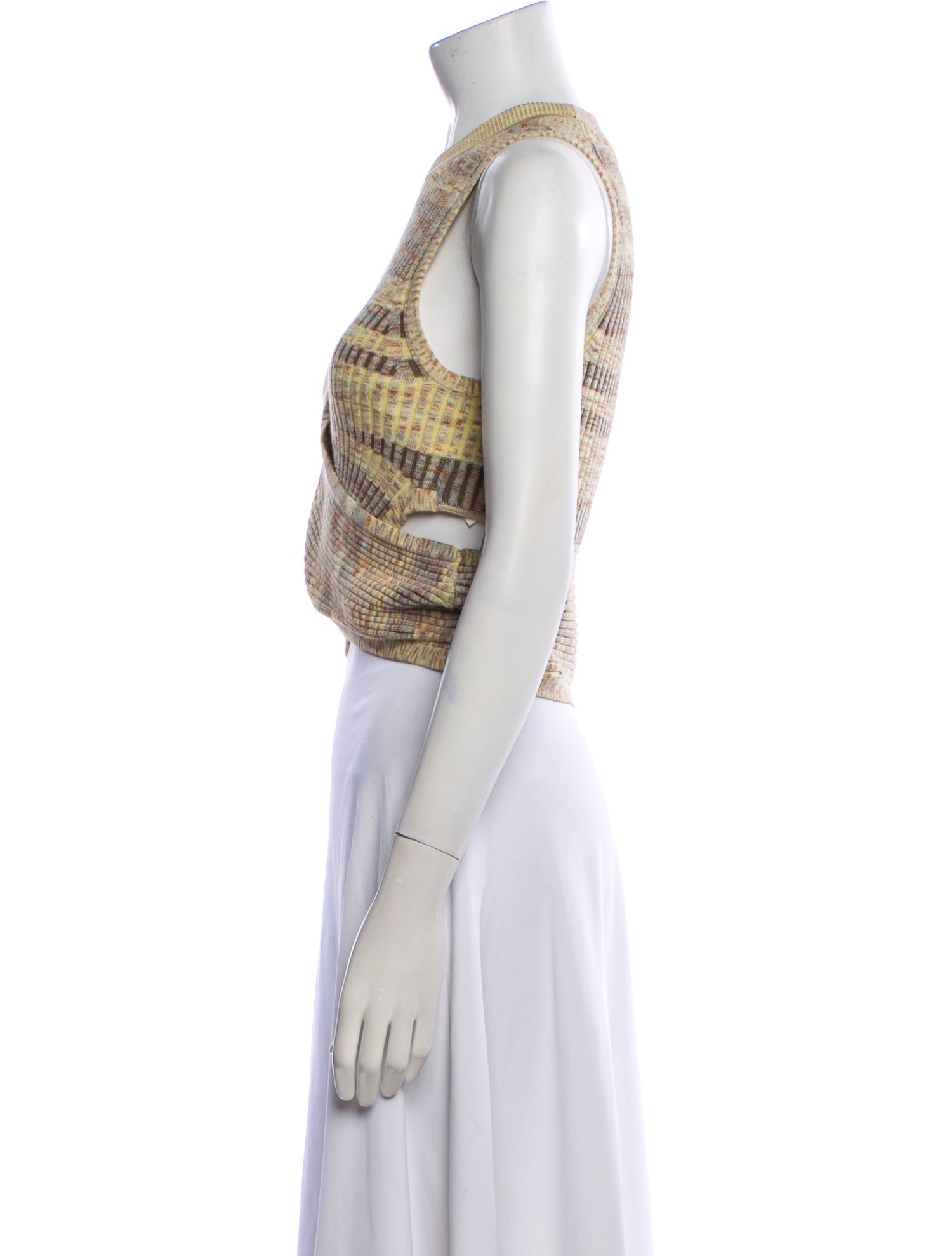 Jonathan Simkhai Printed Crew Neck Crop Top