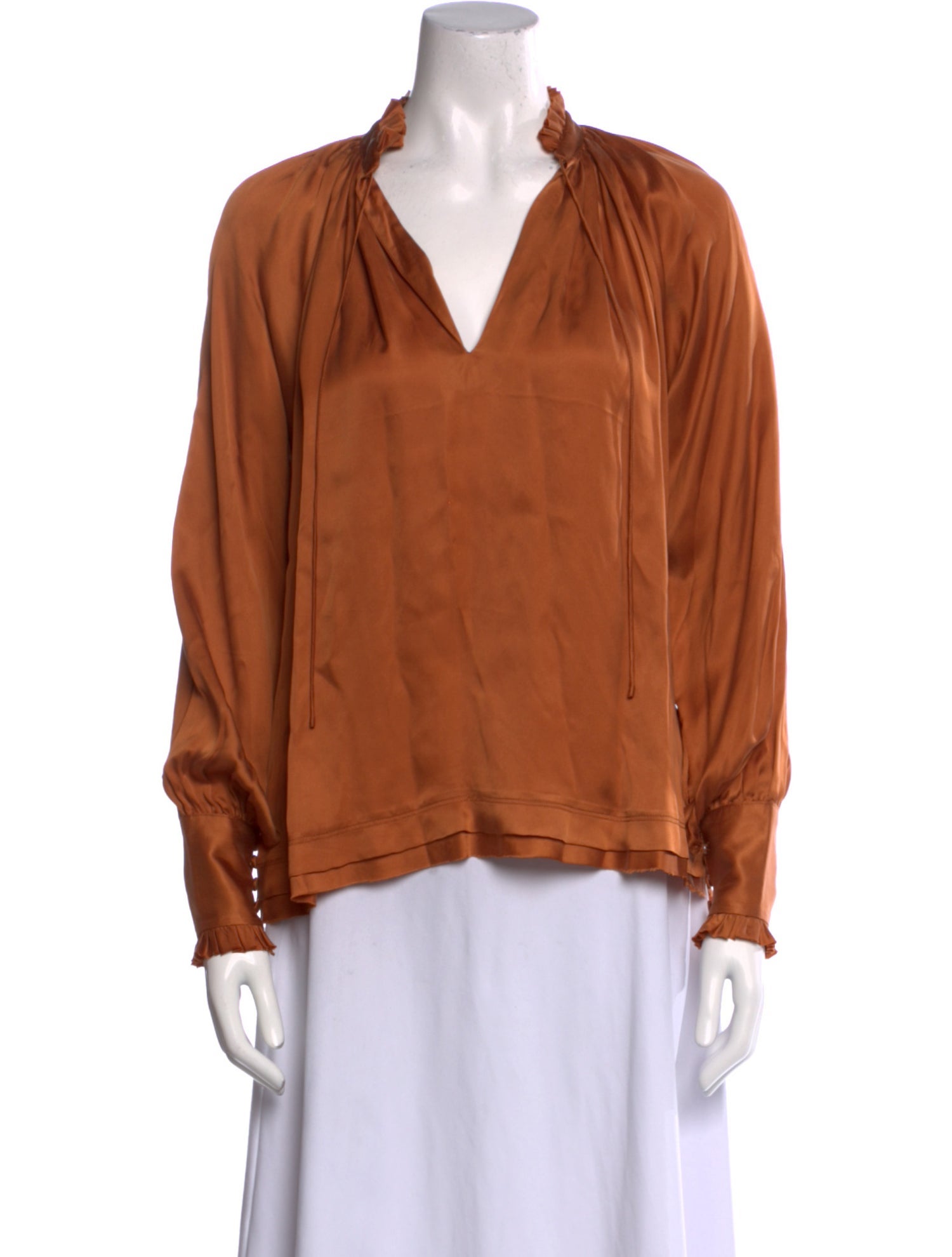 Jonathan Simkhai V-Neck Long Sleeve Blouse