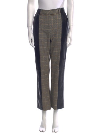 Jonathan Simkhai Plaid Print Wide Leg Pants