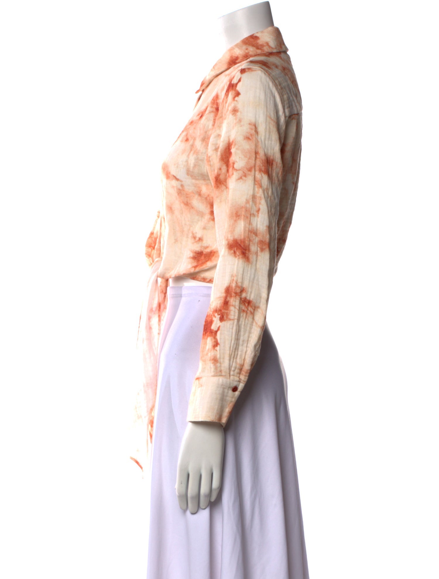 Jonathan Simkhai Printed Long Sleeve Button-Up Top